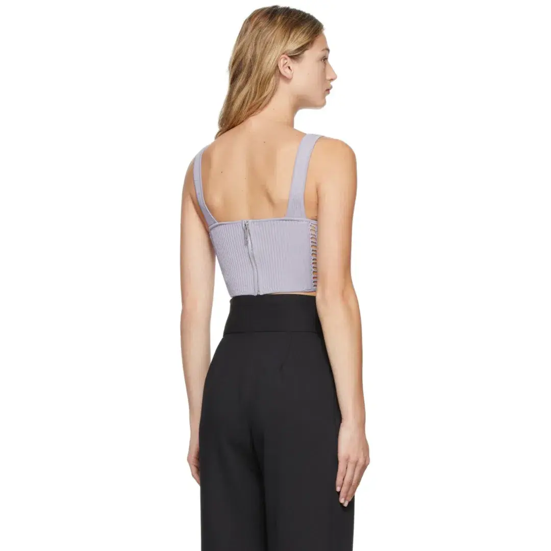 Dion Lee Crochet Corset Top Purple Size AU 8 - Image 3