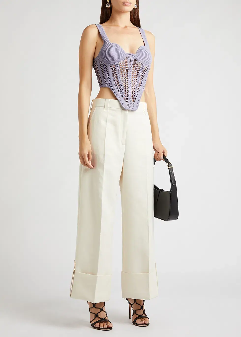 Dion Lee Crochet Corset Top Purple Size AU 8 - Image 1