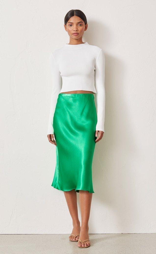 Bec & Bridge Loren Midi Skirt Green Size 8 - Image 1