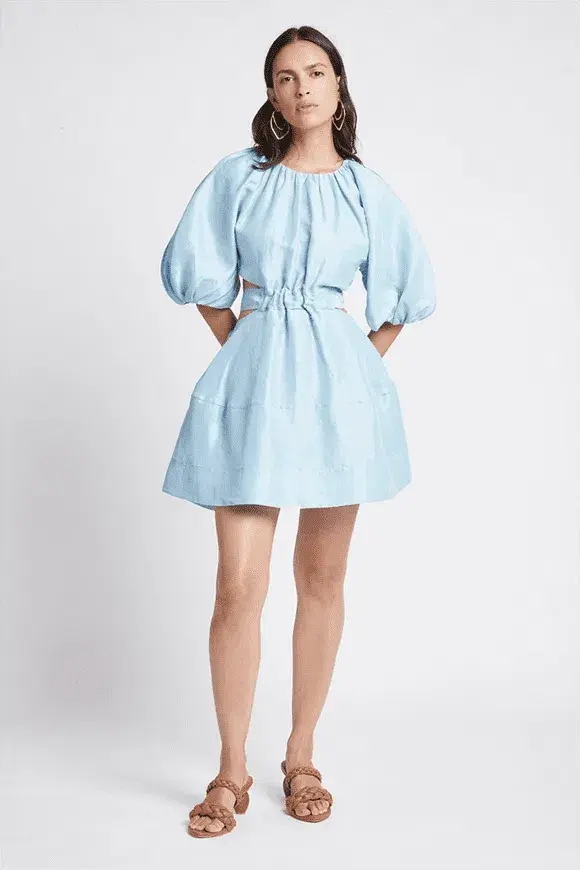 Aje Psychedelia Cut Out Mini Dress Blue Size 4 - Image 1