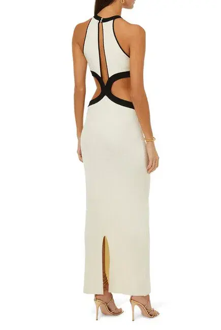 Auteur Bridgit Cut Out Dress Cream Size 8 - Image 3