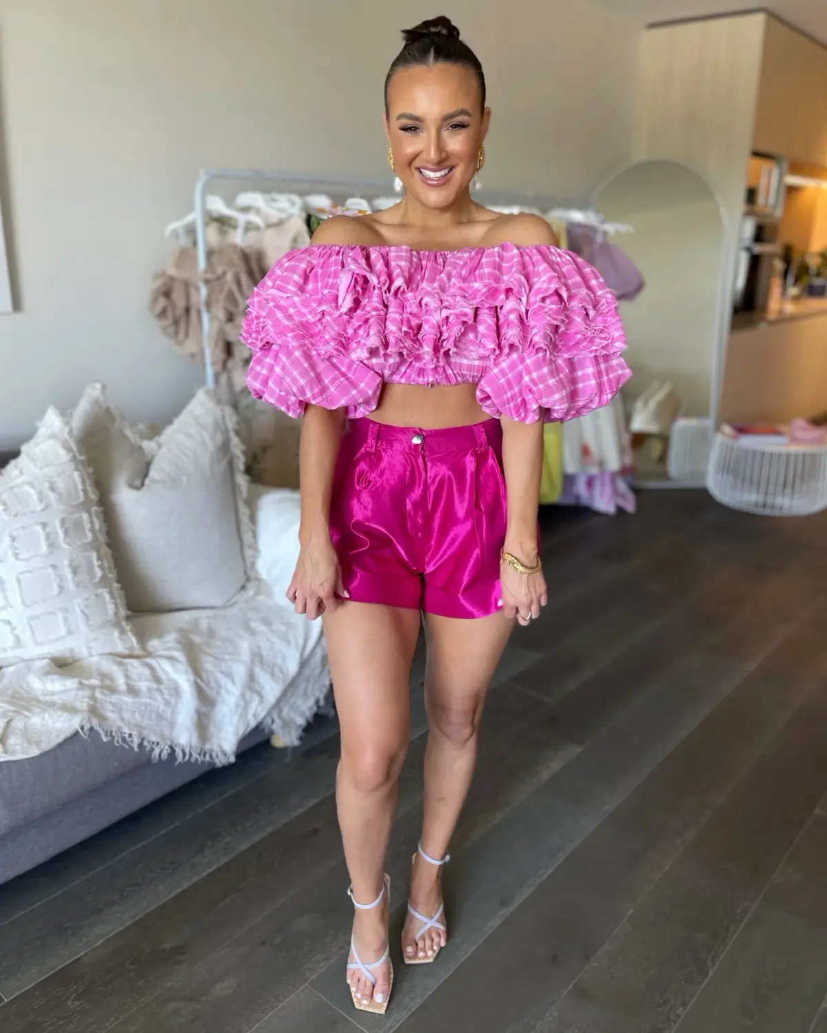 Aje Bungalow Bubble Top Pink Size 8 - Image 1