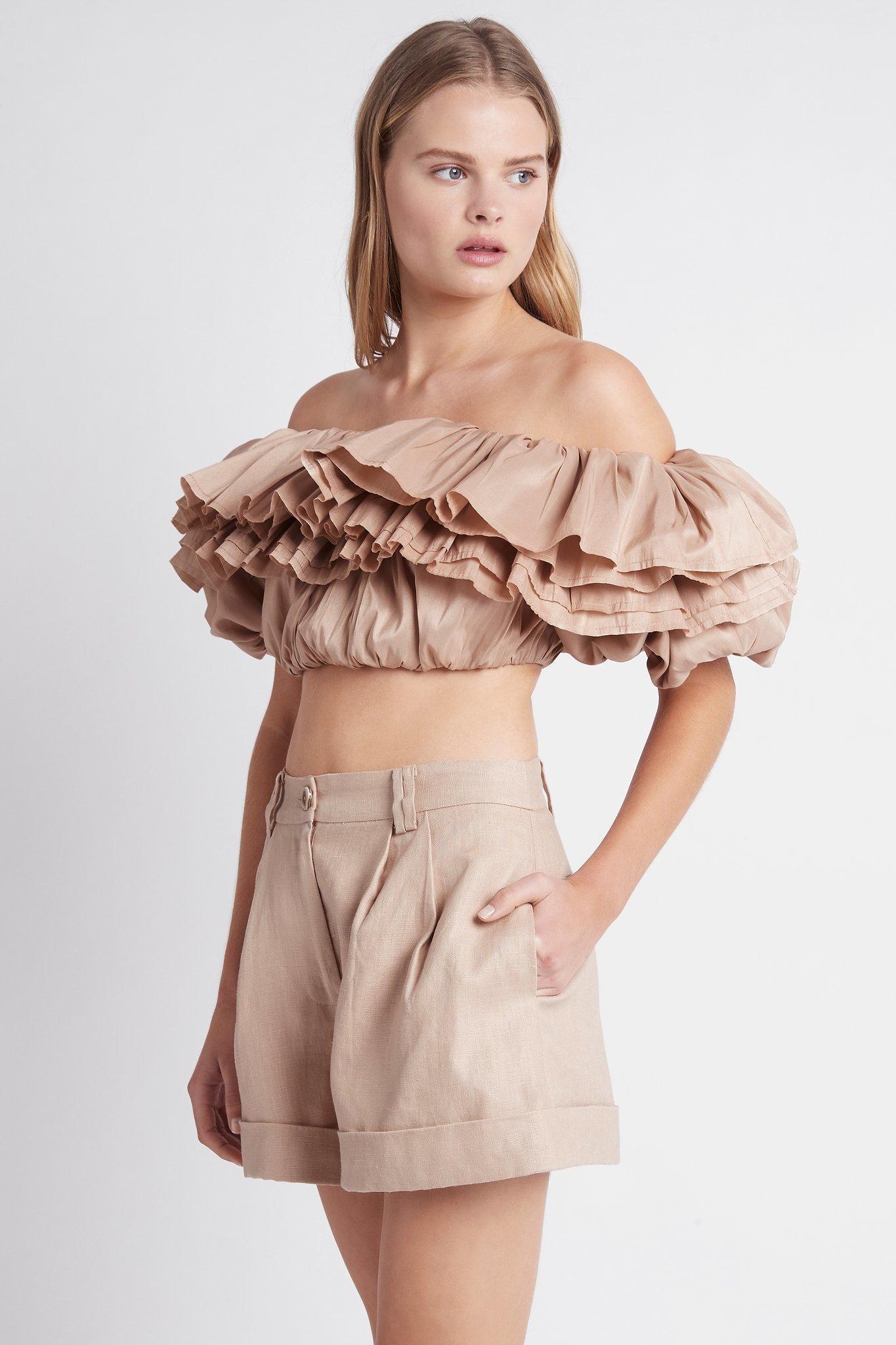 Aje Allure Bubble Top Nude Size 8 - Image 6