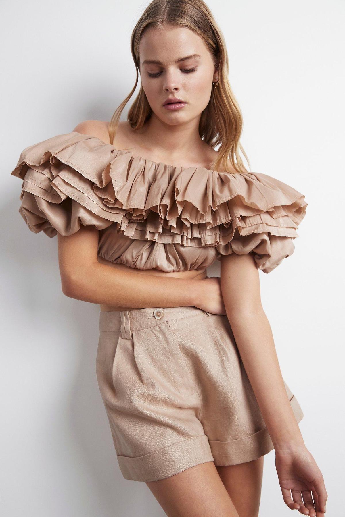 Aje Allure Bubble Top Nude Size 8 - Image 4