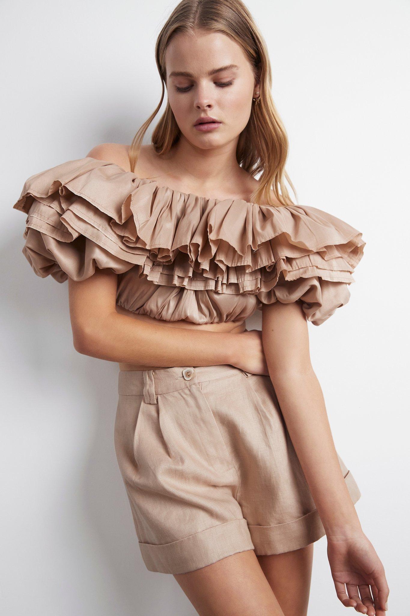 Aje Allure Bubble Top Nude Size 8 - Image 4
