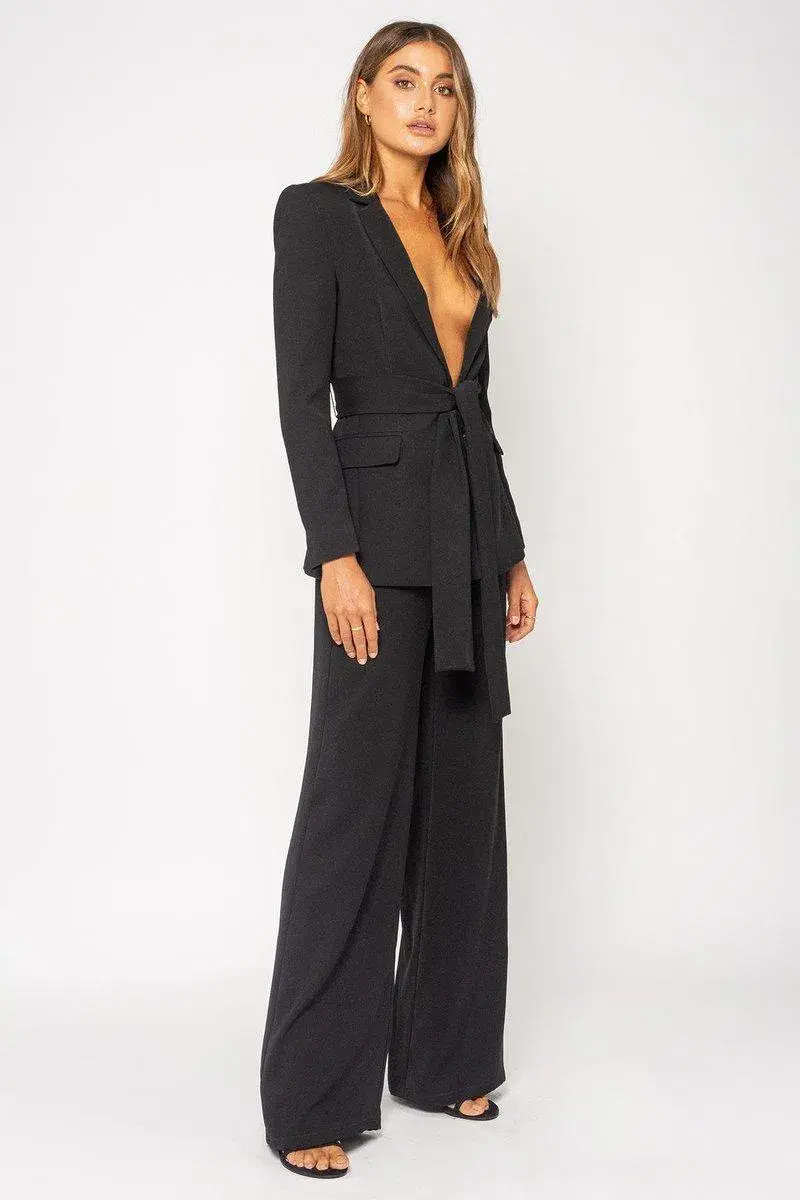 BIANCA AND BRIDGETT ELLA TWO-PIECE SUIT BLACK SIZE 6 - Image 1