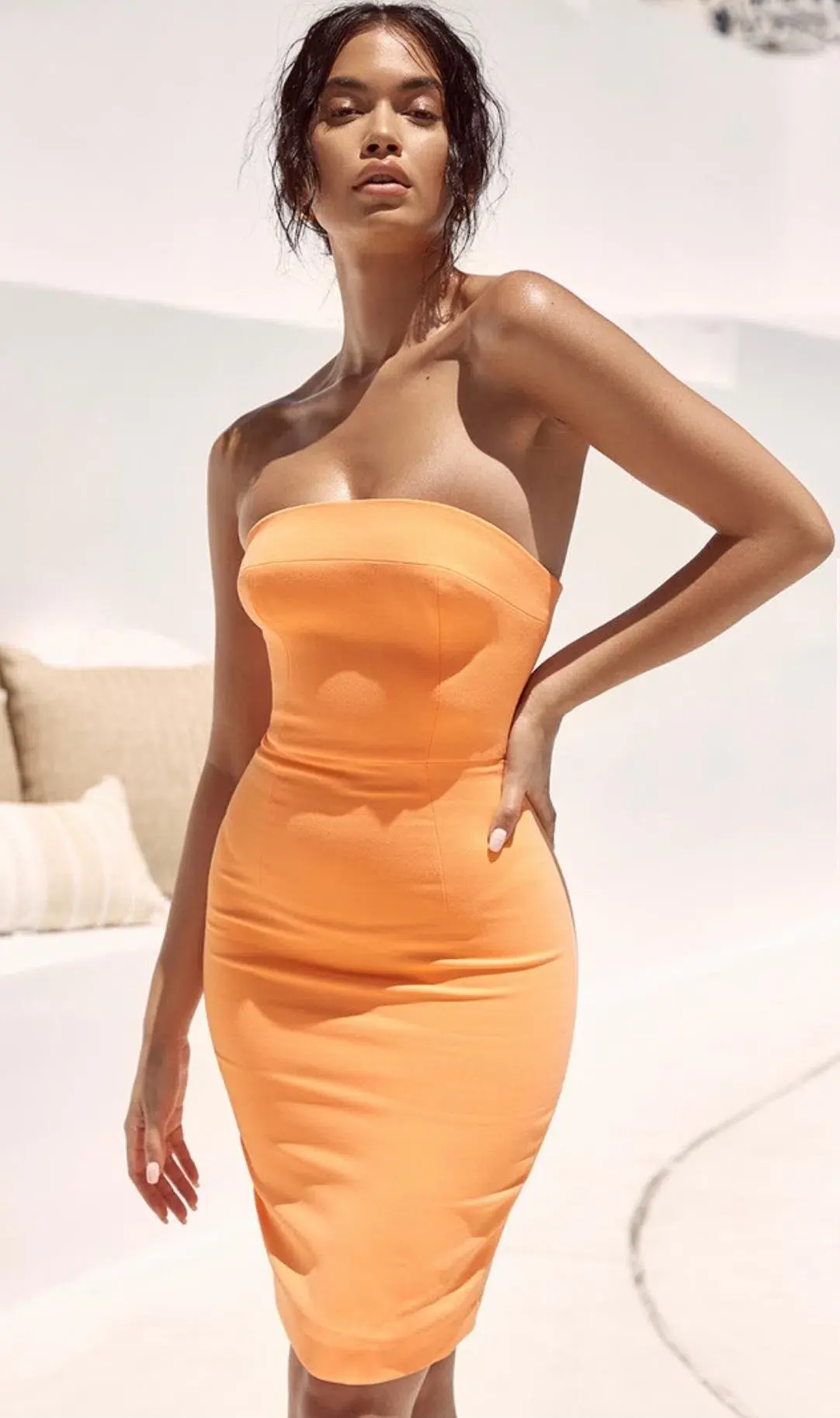 House of CB Rinah Midi Dress Orange Size 10 - Image 2