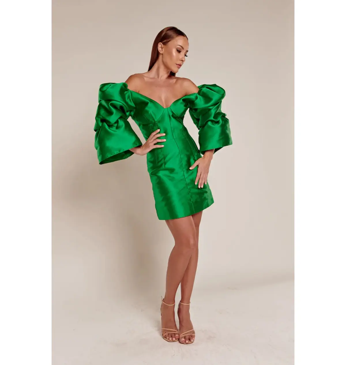 Khirzad Femme Solaro MIni Dress in Peacock Green Size AU 8 - Image 1