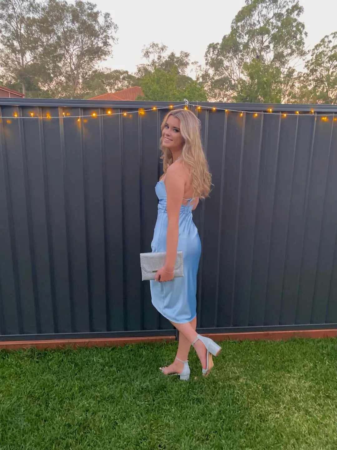 Runway Goddess, Blue Silk Dress, Size 6 for rent on The Volte - main image