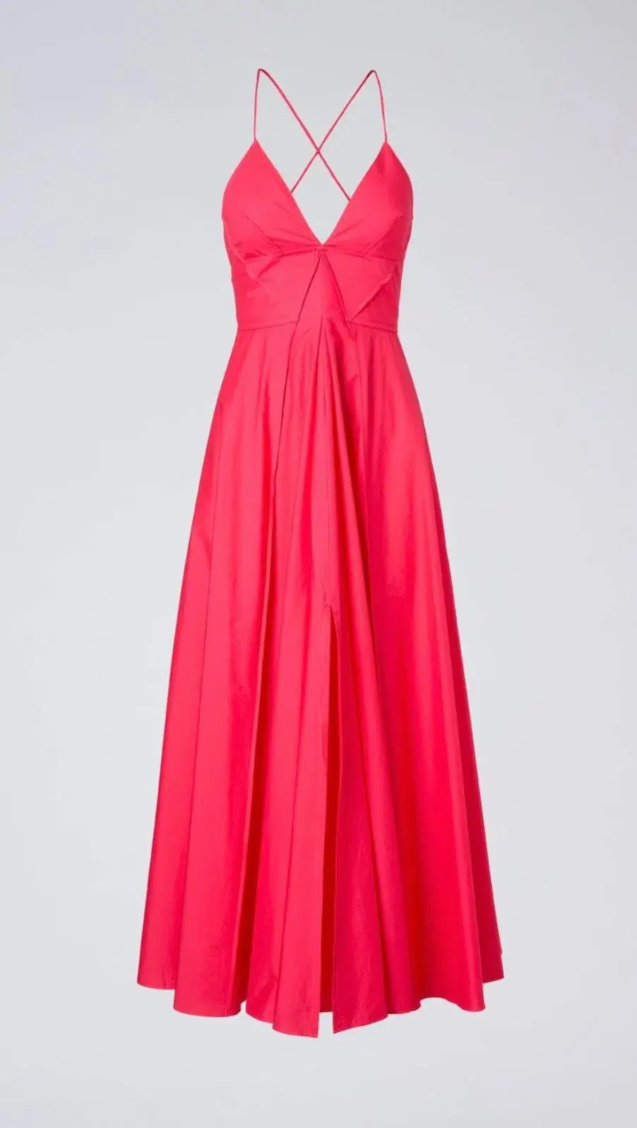 Scanlan Theodore Parachute Cotton Strappy Dress Fucshia Size 8 - Image 4