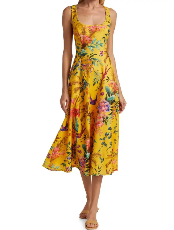 Zimmerman Tropicana Midi in Mango (size 3) for rent on The Volte - main image