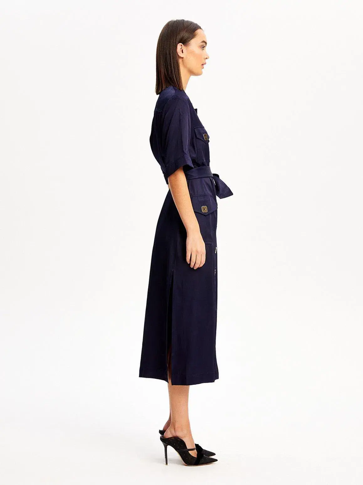ALICE MCCALL NAVY PALOMA MIDI DRESS - SIZE 6 AU/2 US (RRP $425) - Image 4