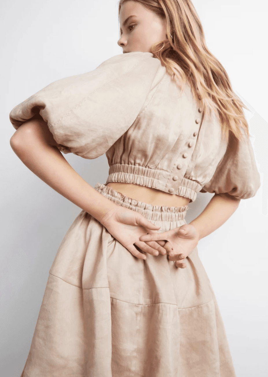 Aje Solitude Cutout Mini Dress Beige Size 10 - Image 3