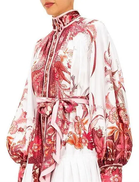 Zimmermann Wavelength Placement Midi Dress Pink Phoenix Size 1 / Au 10 - Image 4