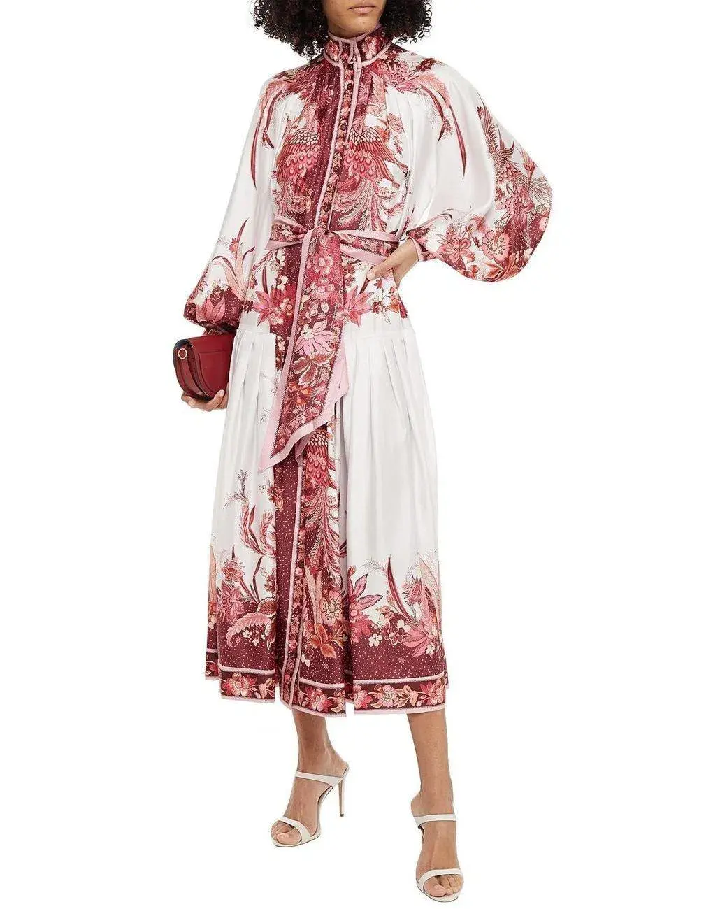 Zimmermann Wavelength Placement Midi Dress Pink Phoenix Size 1 / Au 10 - Image 1