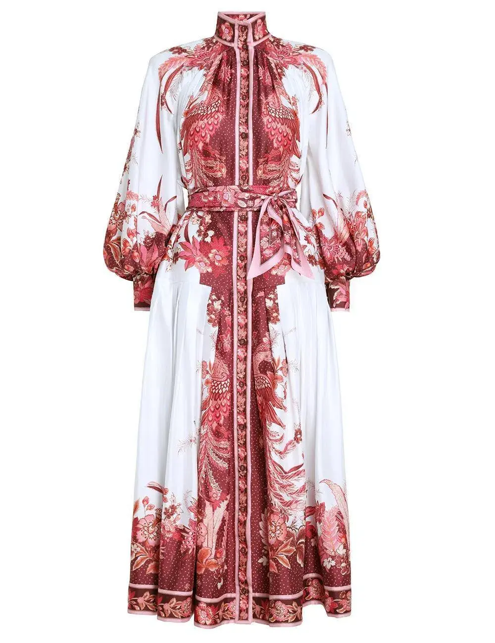 Zimmermann Wavelength Placement Midi Dress Pink Phoenix Size 1 / Au 10 - Image 6