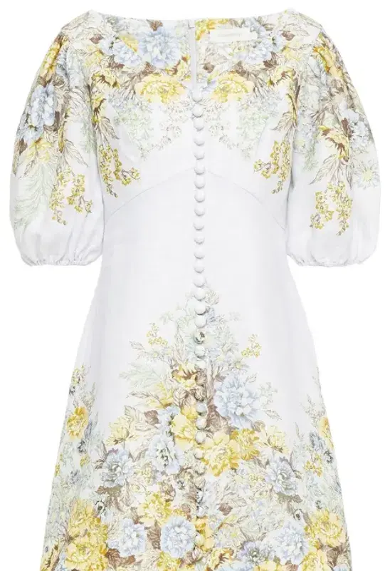 Zimmermann Brightside Mini Dress in Blue Daphne Floral Size 1/ AU 10 - Image 3