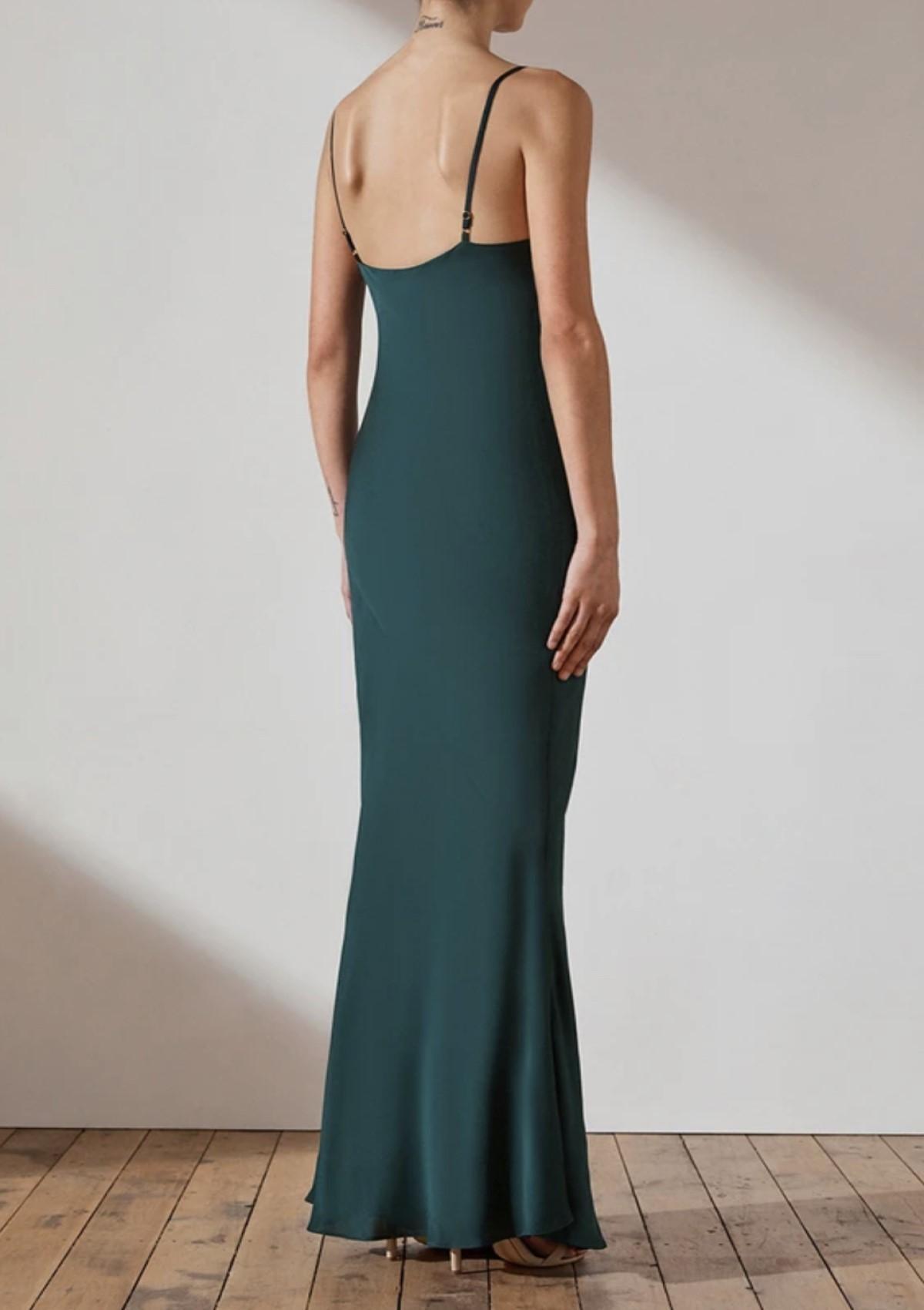 Shona Joy Luxe Bias Cowl Slip Dress Emerald Size 14 - Image 2