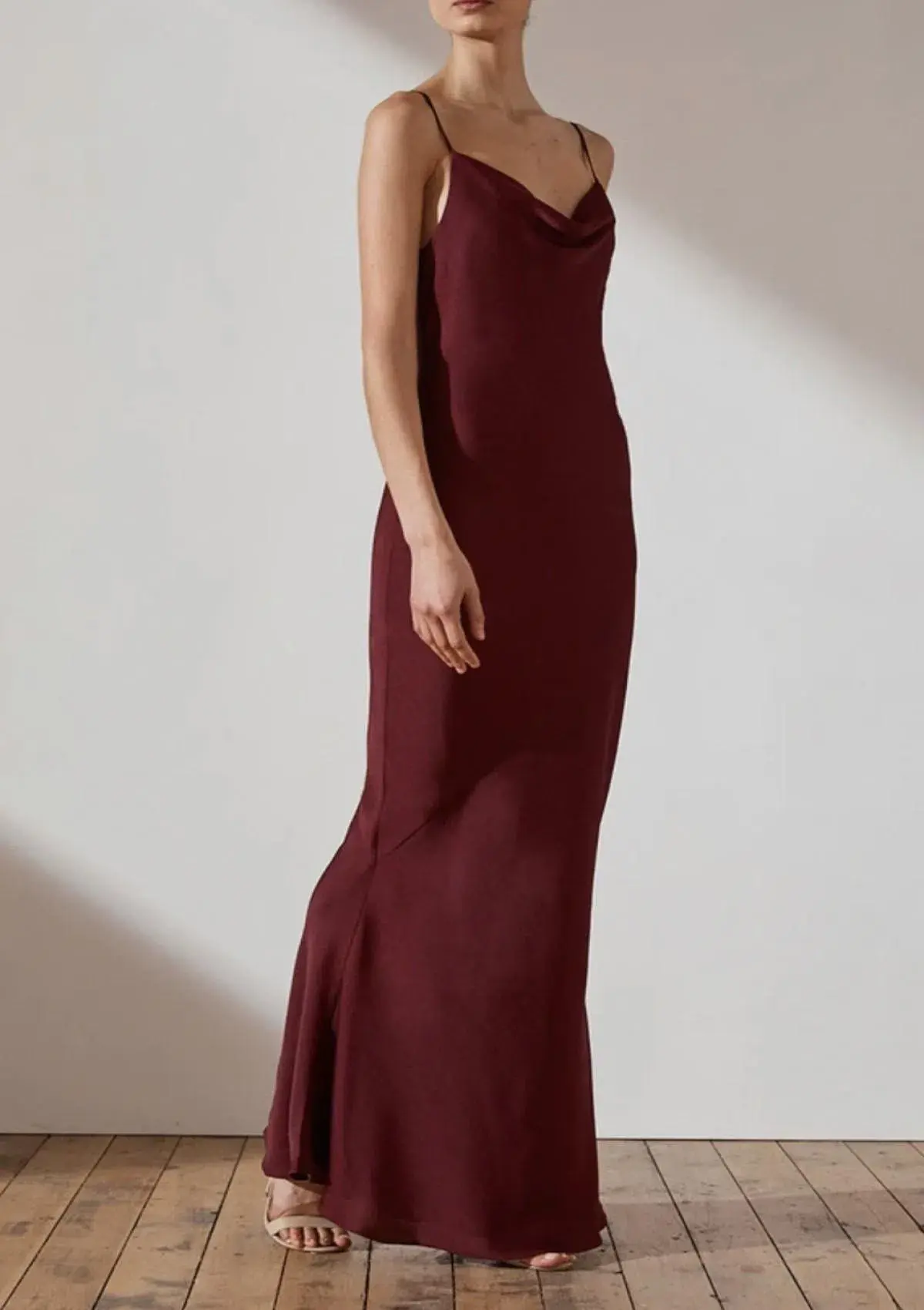 Shona Joy Luxe Bias Cowl Slip Dress Garnet Size 16 - Image 2