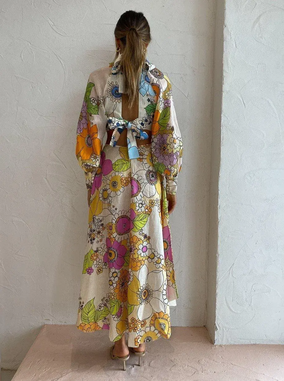 Alemais Farrah Cut Out Midi Dress Print Size 8 - Image 3
