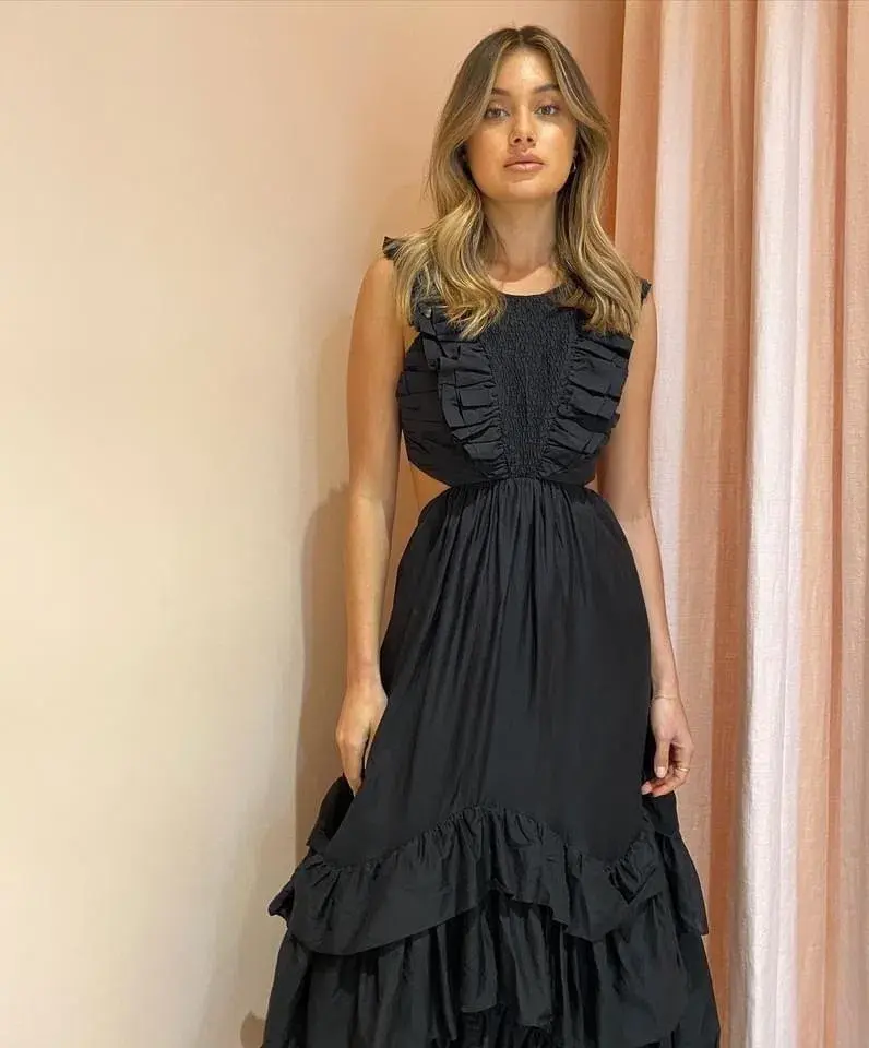 Magali Pascal Sawi Dress Black Size M for rent on The Volte - main image