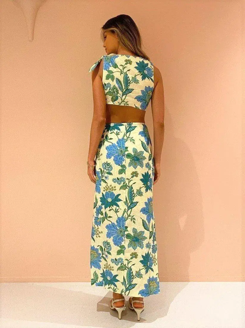 Sir Alexandre Knot Midi Dress In Marguerite Print | AU 6 - Image 3