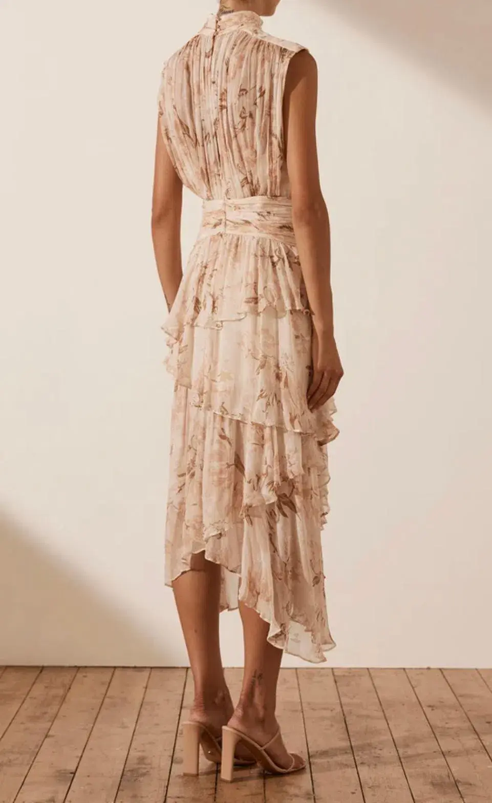 Shona Joy NINA SLEEVELESS RUCHED MIDI DRESS - Image 3