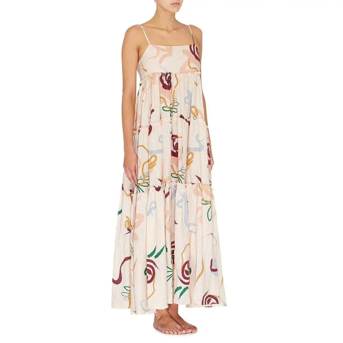 Skye and Staghorn Lottie Tiered Maxi Dress Print Size 8 - Image 2