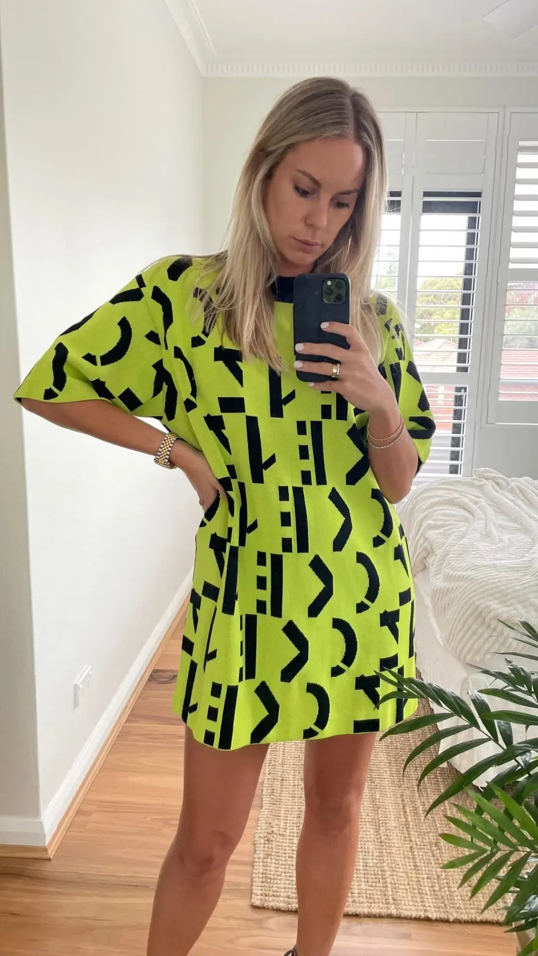 Kenzo Logo Monogram Knit Dress Print Size 6 for rent on The Volte - main image