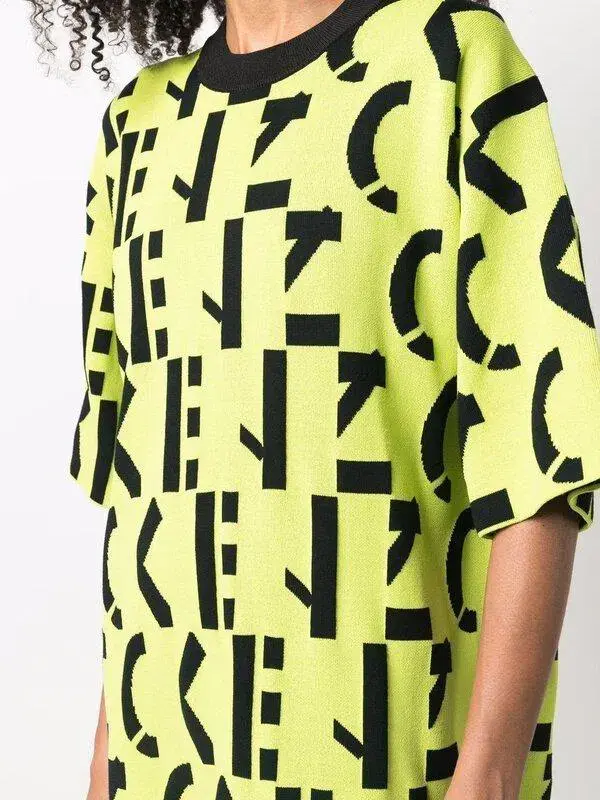 Kenzo Logo Monogram Knit Dress Print Size 6 for rent on The Volte - main image