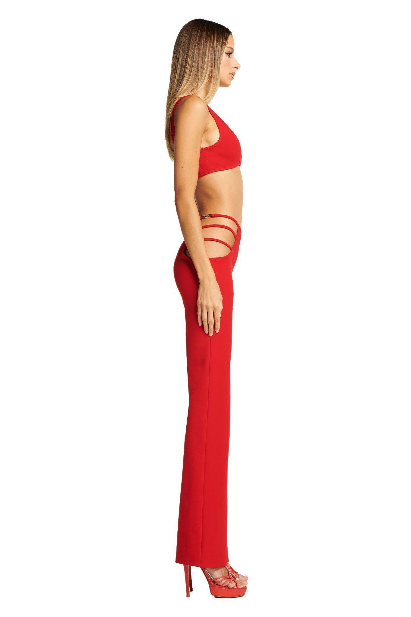 I. AM. GIA Lucid Crop Top & Pants Set Red Size S - Image 2
