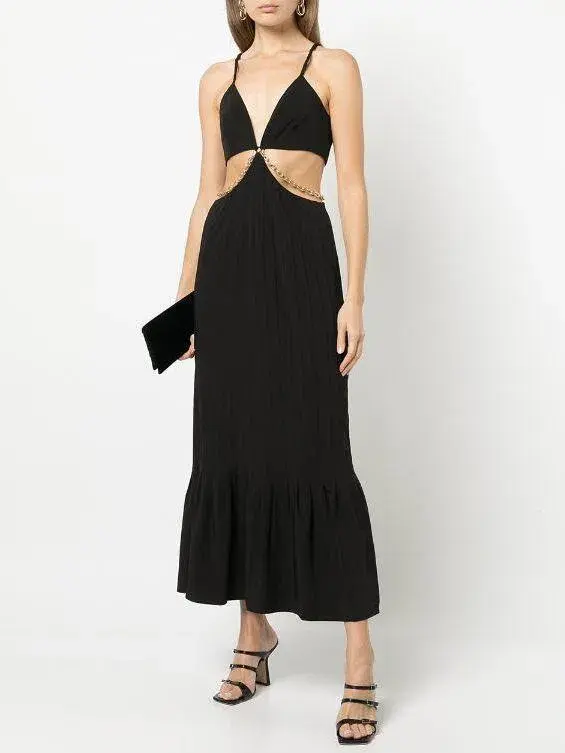 Jonathan Simkhai Lyla Chain Cut-Out Dress Black Size 4 - Image 1