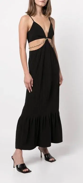 Jonathan Simkhai Lyla Chain Cut-Out Dress Black Size 4 - Image 4