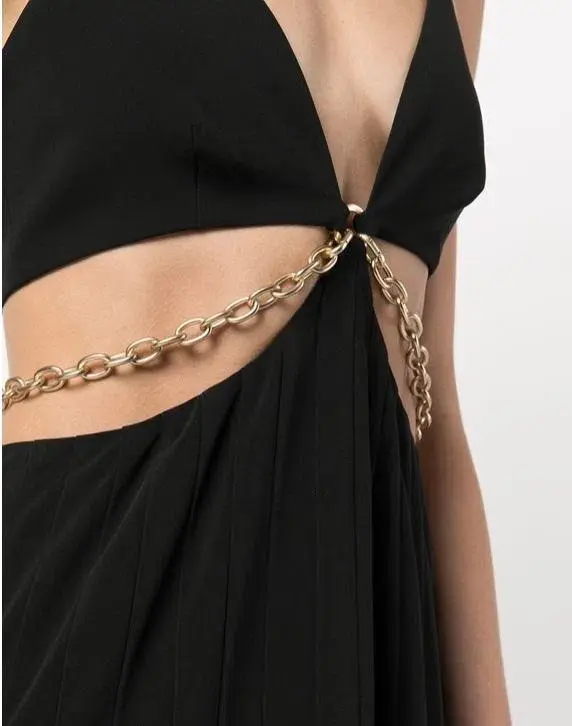 Jonathan Simkhai Lyla Chain Cut-Out Dress Black Size 4 - Image 5