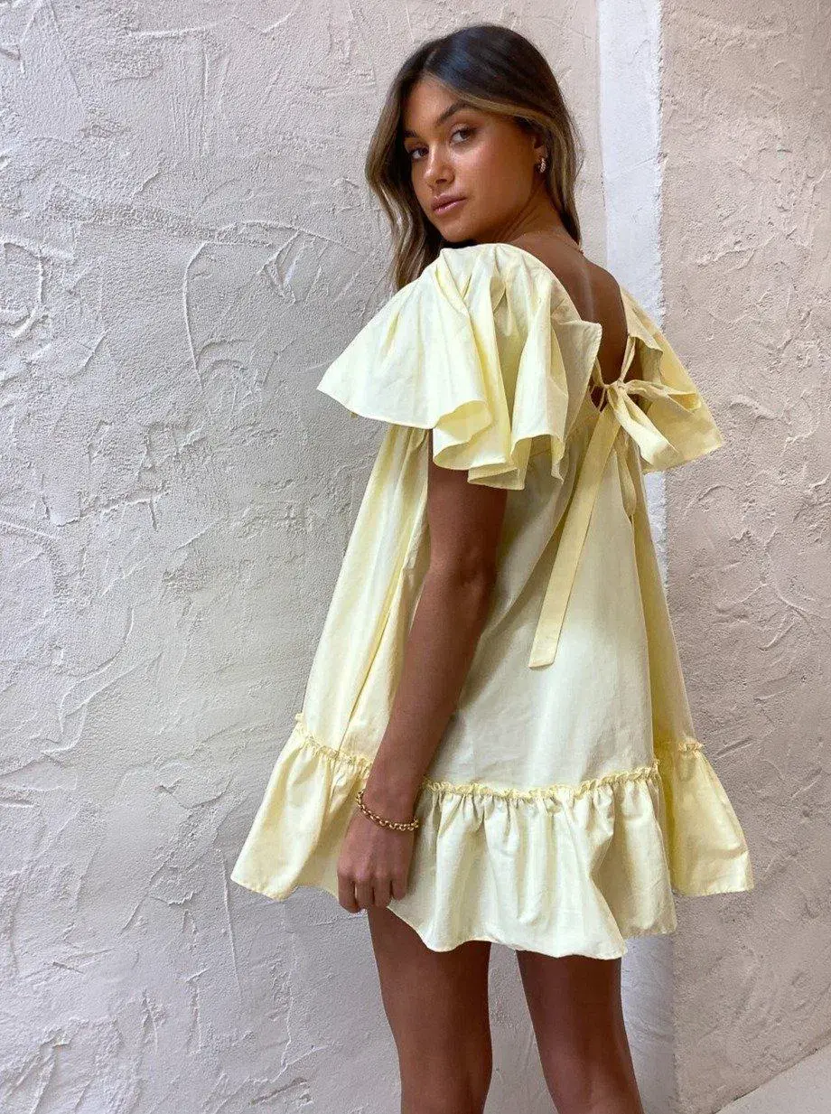 Blanca Filomena Mini Dress Yellow Size 10 - Image 3