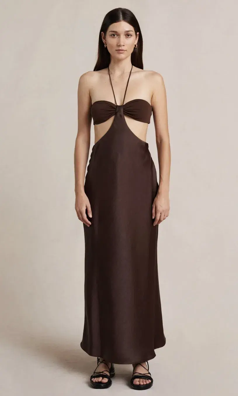 Bec & Bridge Nadia Cutout Dress Brown Size 10 for rent on The Volte - main image