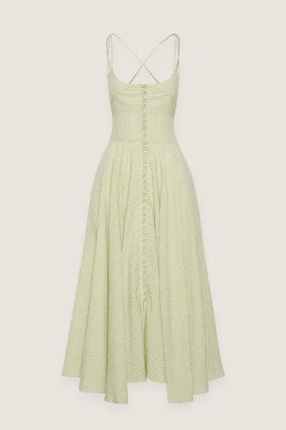 BY JOHNNY Pistachio Stripe Sun Dress Size 12 for rent on The Volte - main image