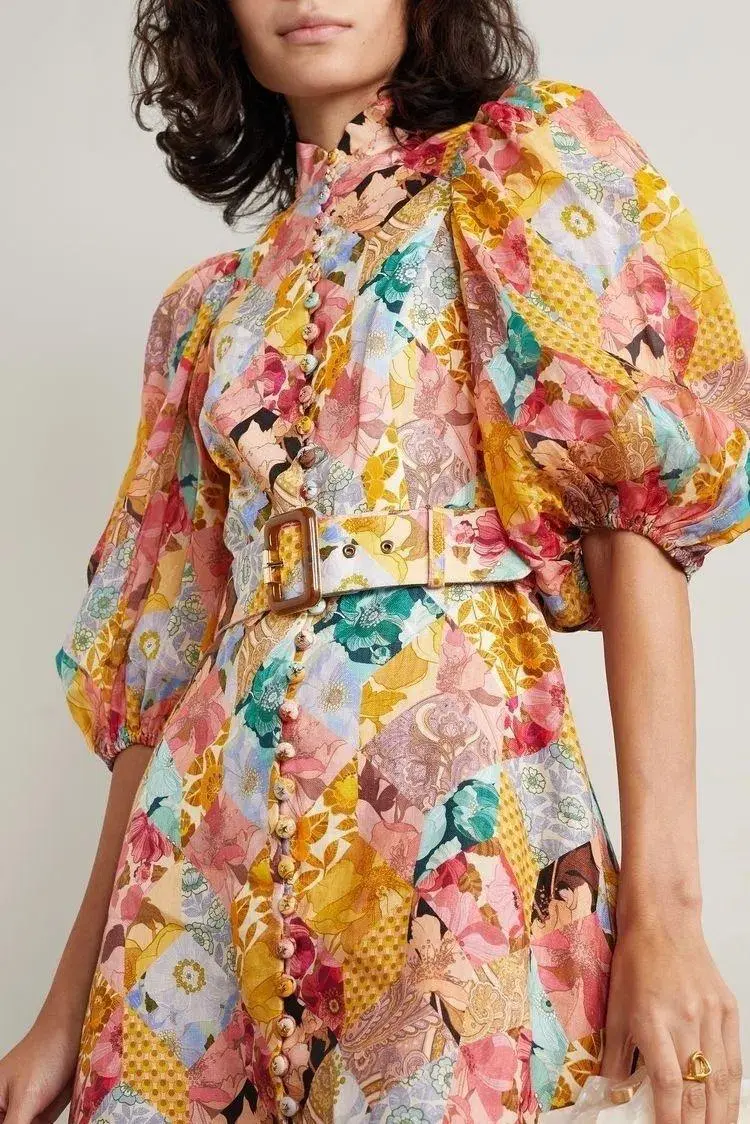 Zimmermann Tempo Kaleidoscope Mini Dress Floral Size 2 / Au 12 for rent on The Volte - main image