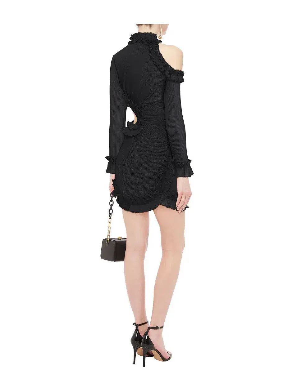 Zimmermann Moncur Ruffle Neck Mini Dress Black Size 2 / Au 12 - Image 2