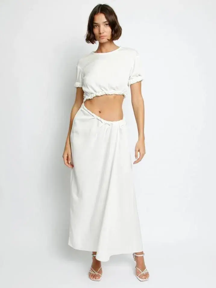 Christopher Esber ROLLED UP TEE DRESS White Size 4 - Image 1