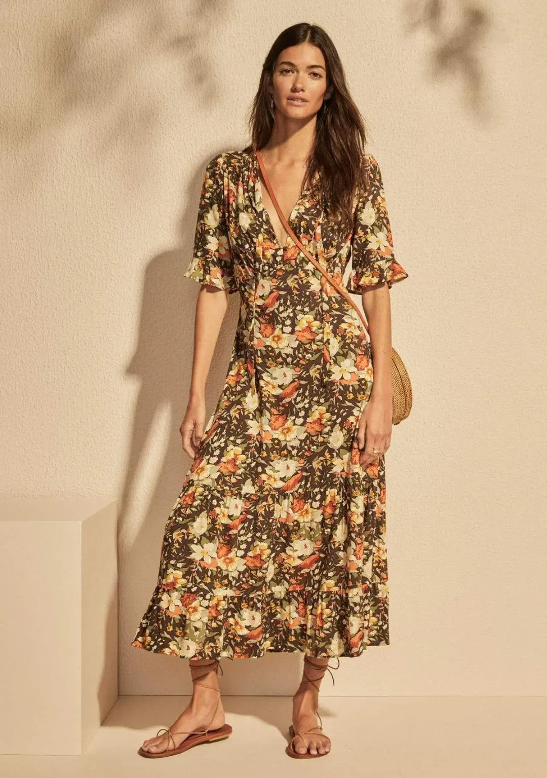 Auguste the Label Wild Flower Viola Midi Dress Print Size 8 for rent on The Volte - main image