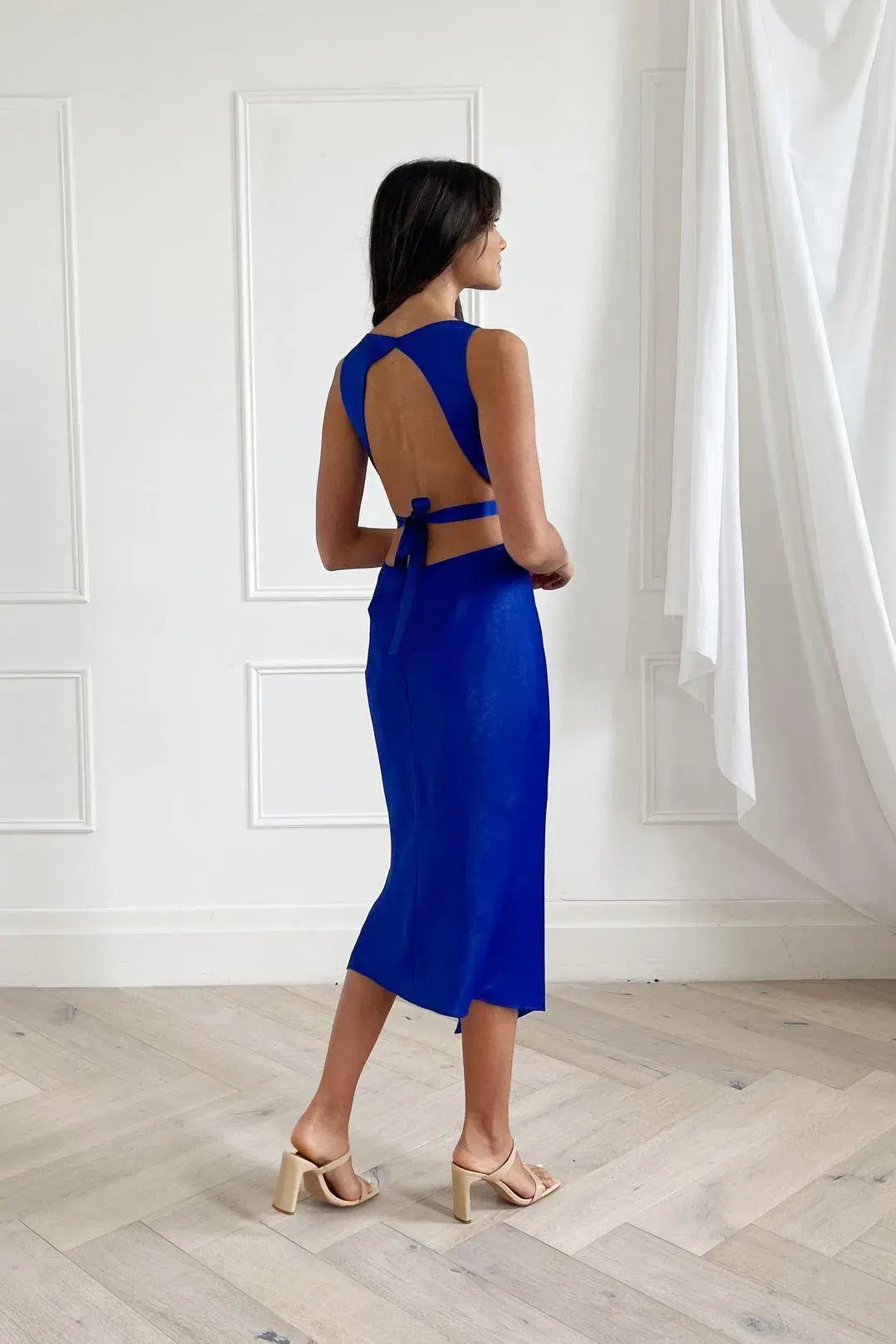 San Sloane Simone Midi Dress Cobalt Blue Size XS / AU 6 - Image 4