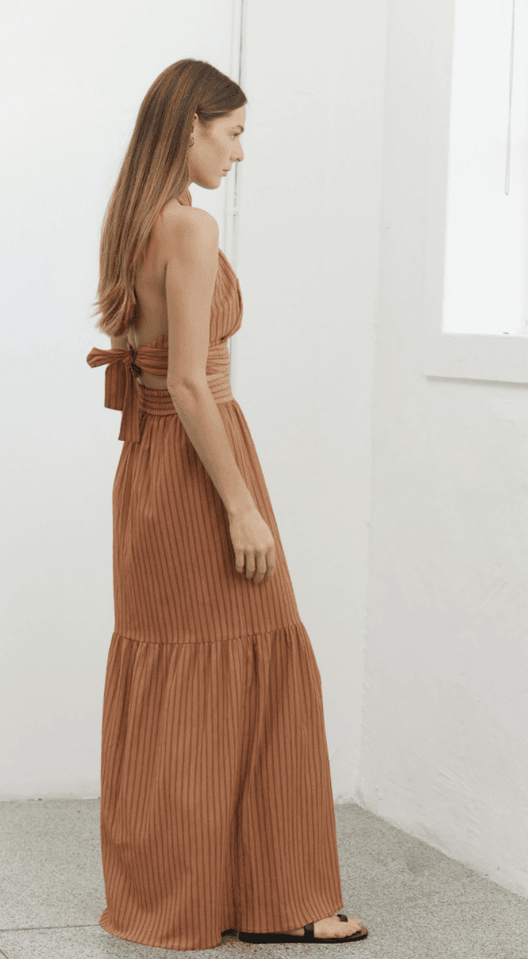 Third Form Halter Top and Maxi Skirt Set Brown Size 8 - Image 2