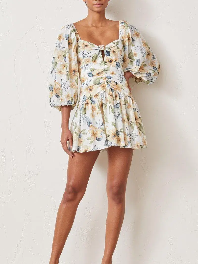  Bec and Bridge Fleurette Mini Dress Print Size 8 - Image 1