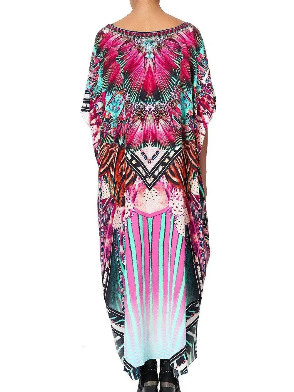 Camilla Rainbow Eyes Round Neck Kaftan One Size for rent on The Volte - main image