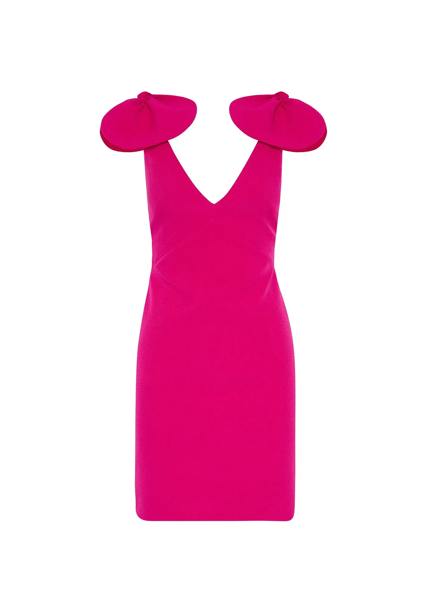 By Johnny V Plunge Bow Shoulder Mini Dress in Pink Size 10 - Image 3