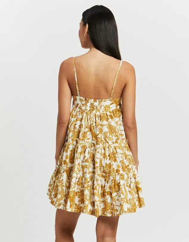 Shona Joy Saffron Tiered Mini Dress Print Size 6 - Image 2