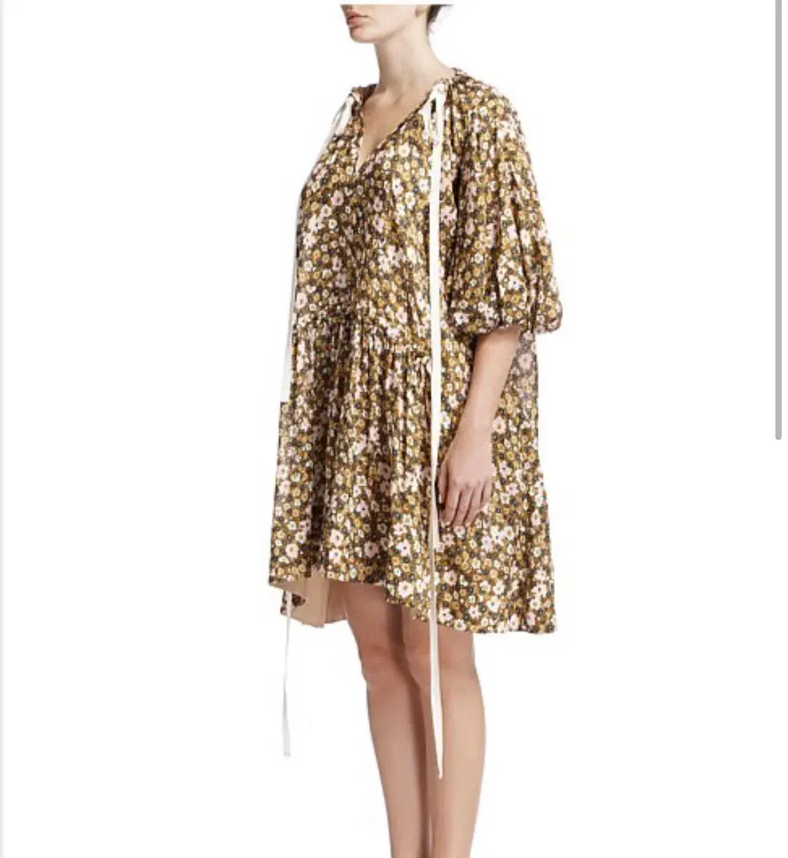 Lee Mathews Ariel Puff Sleeve Dress - Image 3