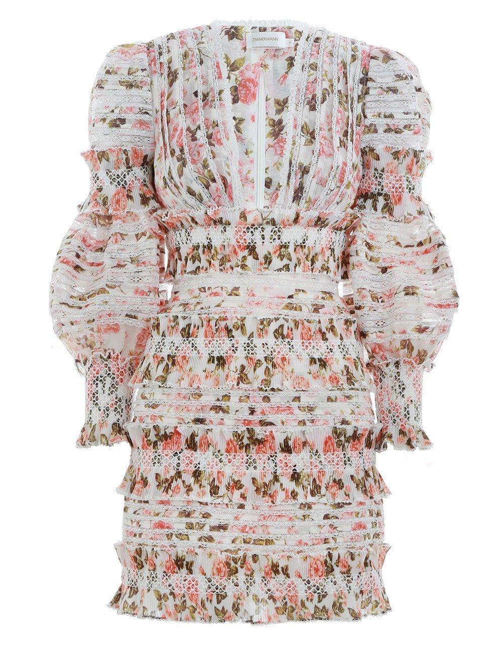 Zimmermann Radiate Smocked Mini Dress Floral Size 1 / Au 10 - Image 2