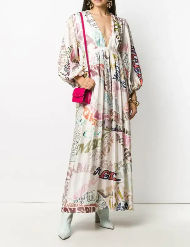 Zimmermann Silk Ladybeetle Word Midi Dress Word Print Size 0 - Image 1